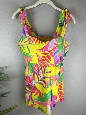 NWT BECCA Vibrant Tropical Print Women's Top 14